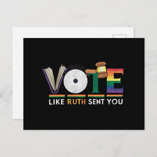 Cartão Postal Vote Como Ruth Enviou Você Gavel Feministas Lgbt O (Frente/Verso)