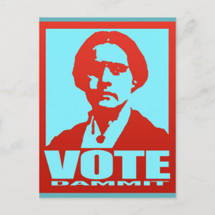 Cartão Postal Vote Dammit Pop-Art Susan B. Anthony Personalizado