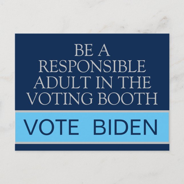 Cartão Postal Vote Harris Seja o Adulto Responsável (Frente)