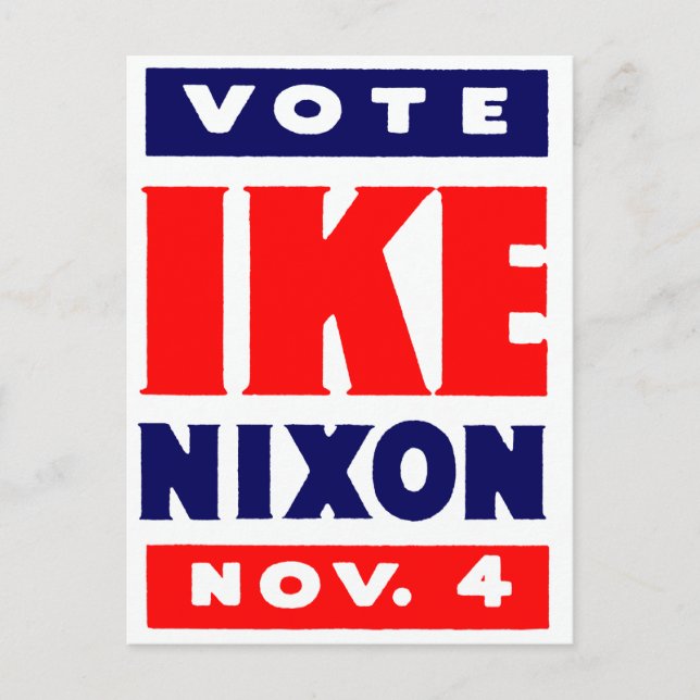 Cartão Postal Vote Ike, Nixon em 1952 (Frente)