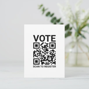 Cartão Postal Vote Leia o código QR para registrar texto persona