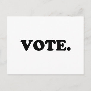 Cartão Postal "Vote" preto branco