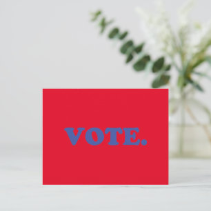 Cartão Postal "Vote" vermelho azul