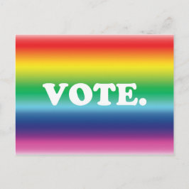 Cartão Postal "Vote" "Vote vote vote" Orgulho lgbtq lgbt arco-ír