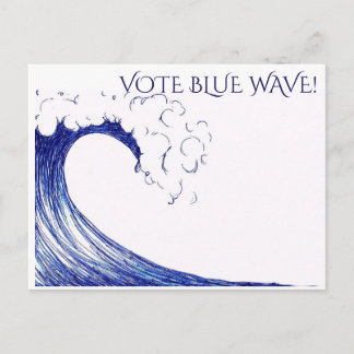 Cartão Postal Votem a Onda Azul! -Cartão Postal