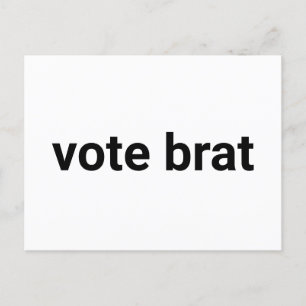 Cartão Postal Votem brat, simples e minimalista democrata branco