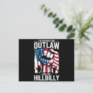 Cartão Postal Voto a favor do Outlaw e do Hillbilly 2024