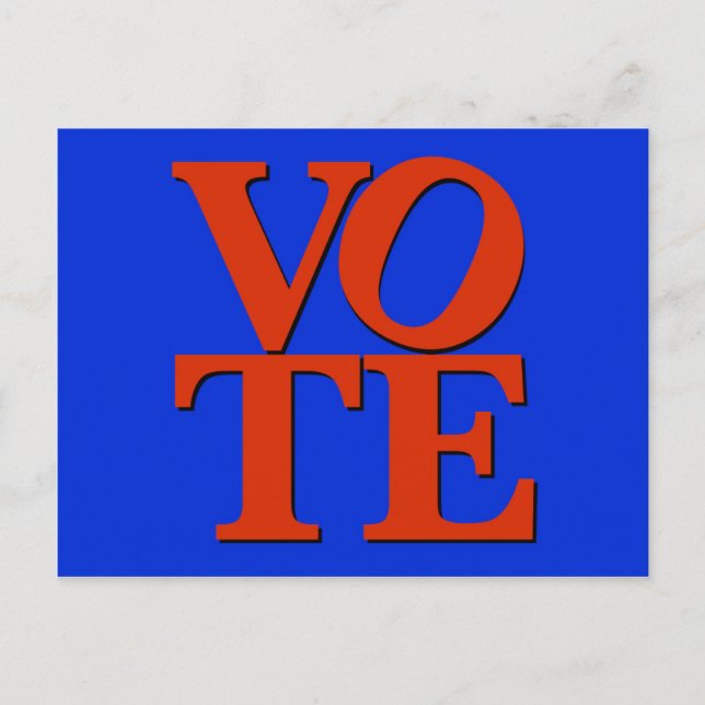 Cartão Postal VOTO Vermelho e Azul (Frente)