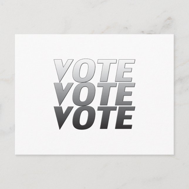 Cartão Postal "Voto votante" cinza branca negra (Frente)