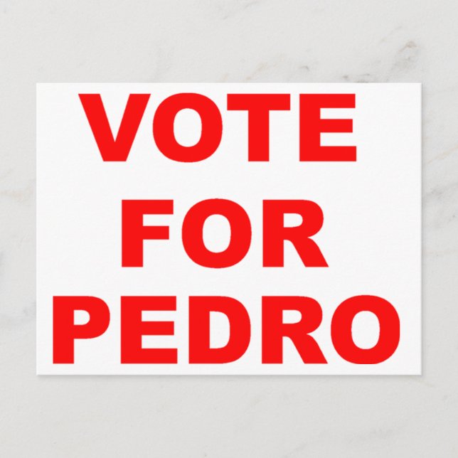 Cartão Postal Votos A Favor De Pedro (Frente)
