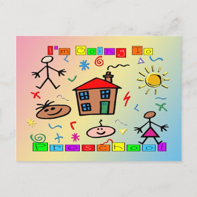 Cartão Postal Vou à pré-escola (Frente)