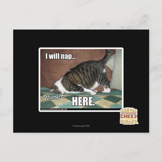 Cartão Postal Vou dormir aqui (Frente)