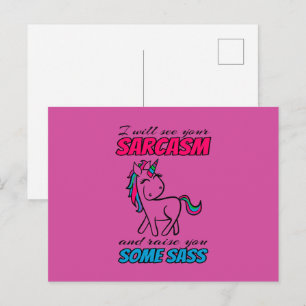 Cartão Postal Vou Ver Seu Sarcasmo E Aumentar com um Pouco de At