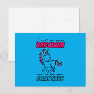 Cartão Postal Vou Ver Seu Sarcasmo E Aumentar Com Um Pouco de At