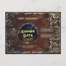 Voucher de Aniversário de fantasia vintage mágica