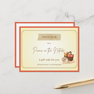 Cartão Postal Voucher de Presente Engraçado 'Piquenique'