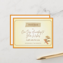 Cartão Postal Voucher de Presente Engraçado 'Um Dia'