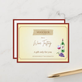Cartão Postal Voucher de 'Prova de Vinho' Divertido