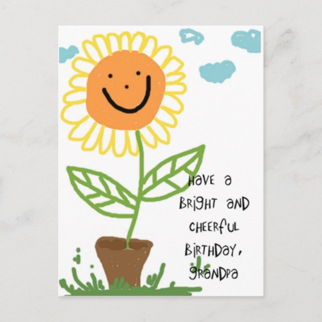 Cartão Postal Vovô do feliz aniversario (Frente)
