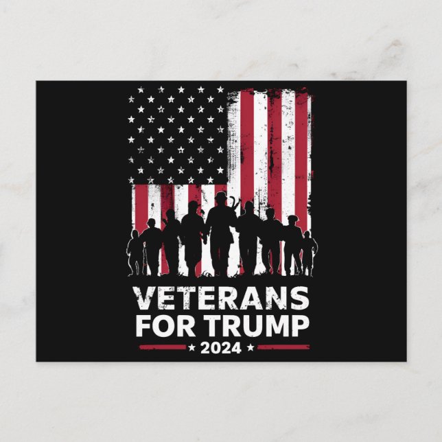 Cartão Postal Vovô pai Veteranos Para Trump 2024 American Flag (Frente)
