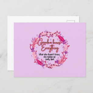 Cartão Postal Vovó sabe tudo