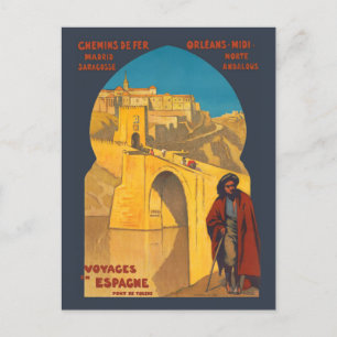 Cartão Postal Voyages en Espagne Pont de Tolede Poster vintage