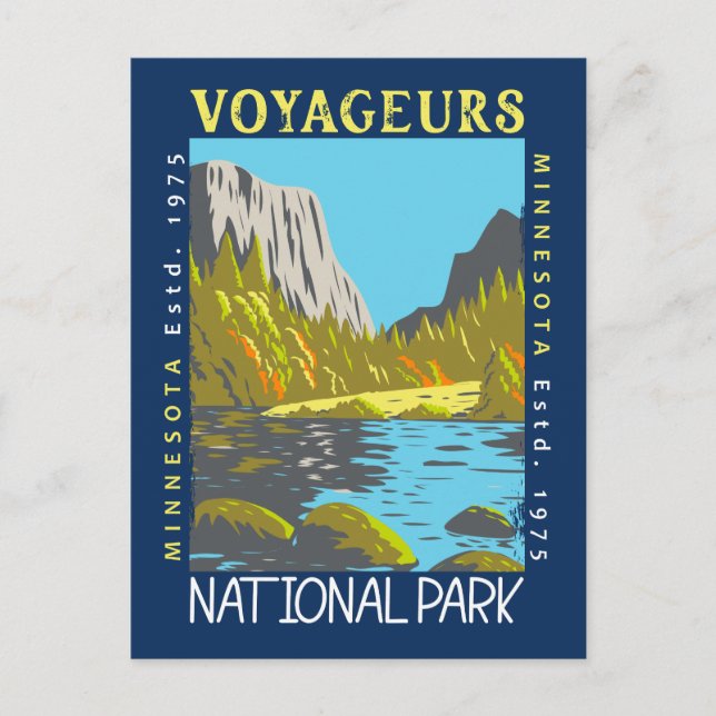 Cartão Postal Voyageurs National Park Minnesota Retro Distúrbio (Frente)