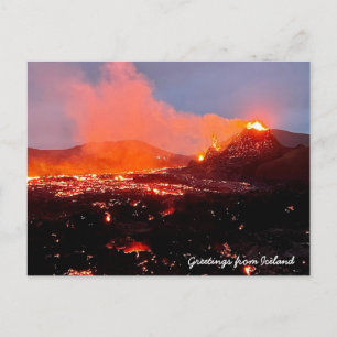 Cartão Postal Vulcão da Islândia - Cartão-postal