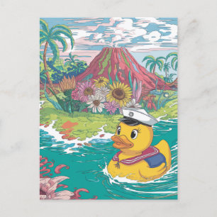 Cartão Postal Vulcão Tropical de Pato de Borracha