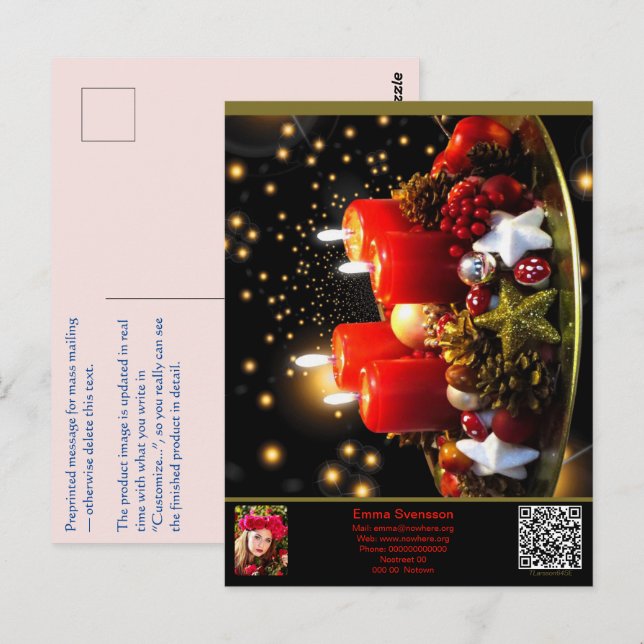 Cartão Postal Vykort — Connect, Christmas (Frente/Verso)