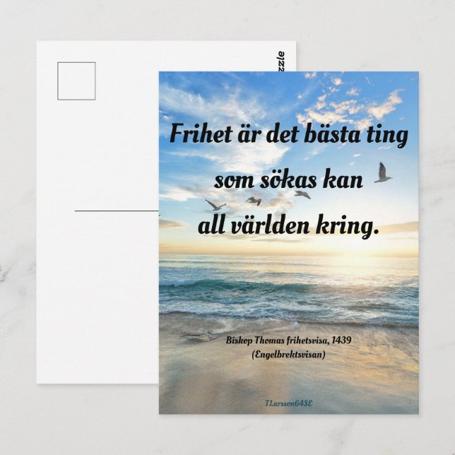 Cartão Postal Vykort — Frihet (Frente/Verso)