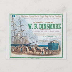 Cartão Postal W B Dinsmore Clipper - Vela
