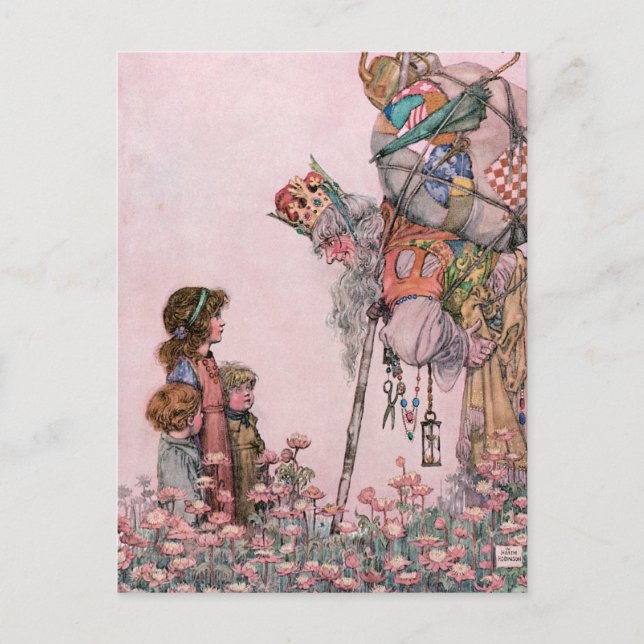 Cartão Postal W Heath Robinson Ilustração Bill the Minder (Frente)