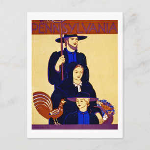 Cartão Postal W.P.A. Pensilvânia Poster de viagens Vintage