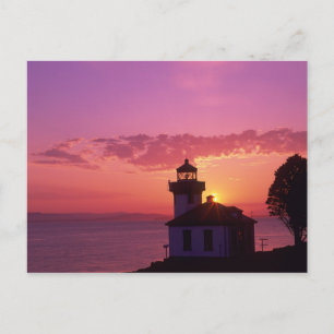Cartão Postal WA, San Juan Island, Limão Kiln Lighthouse, 1919,