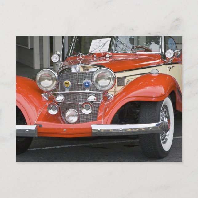 Cartão Postal WA, Seattle, carro alemão clássico. 2 (Frente)