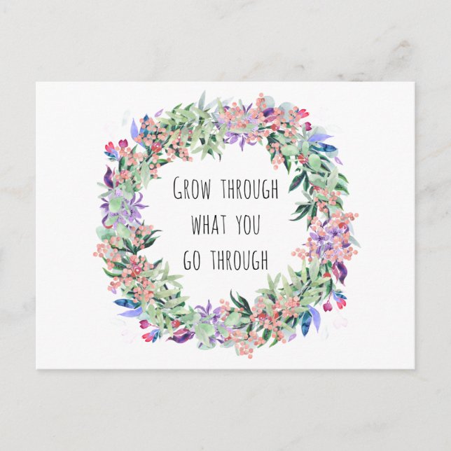 Cartão Postal Wachsen Sie durch was Sie durchlaufen (Frente)