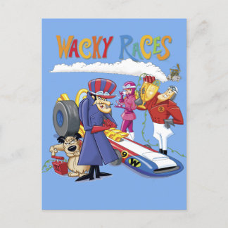 Cartão Postal Wacky Races 60s 70s 90s 80s Cartoon Scifi Retro