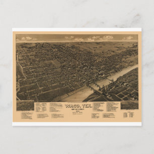 Cartão Postal Waco Texas em 1886