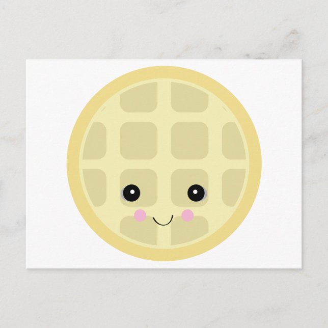 Cartão Postal waffle fofo kawaii (Frente)