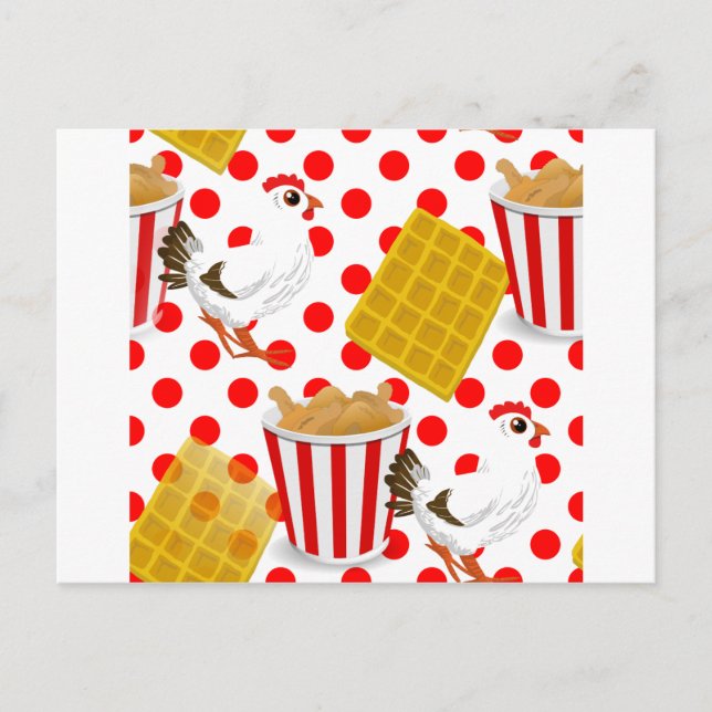 Cartão Postal waffles de frango (Frente)