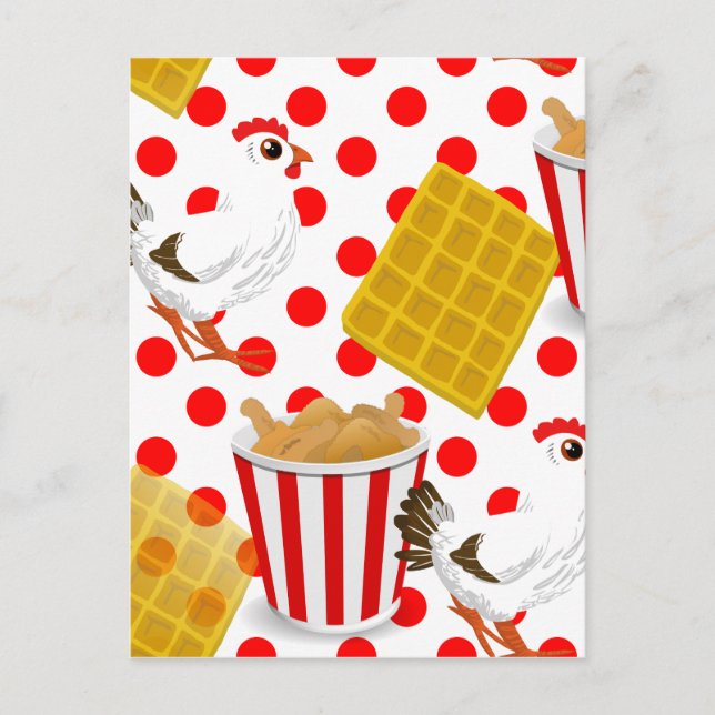 Cartão Postal waffles de frango (Frente)