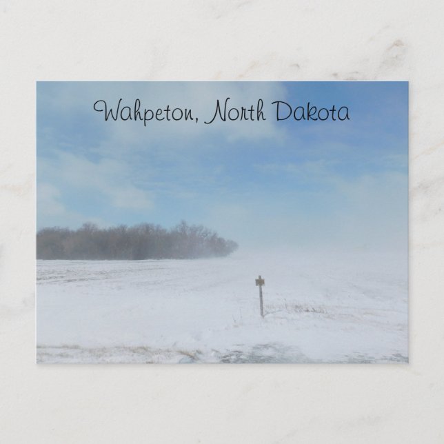 Cartão Postal Wahpeton, Dakota do Norte Snow (Frente)