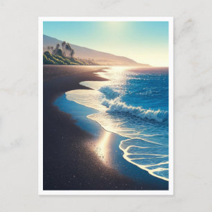 Cartão Postal Waianapanapa State Park Black Sand Beach, Maui