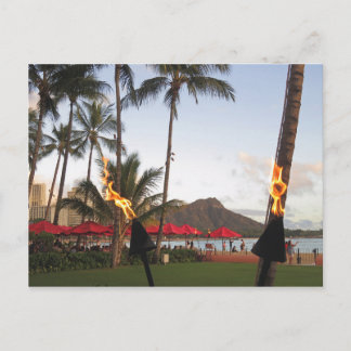 Cartão Postal Waikiki Tiki Torches