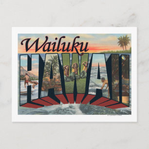 Cartão Postal Wailuki, Havaí - Cenas com Letras Grandes