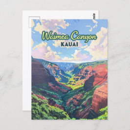 Cartão Postal Waimea Canyon Kauai Hawaii - Retroativo
