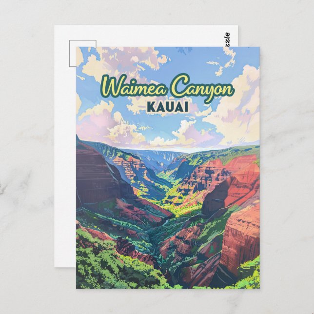 Cartão Postal Waimea Canyon Kauai Hawaii - Retroativo (Frente/Verso)