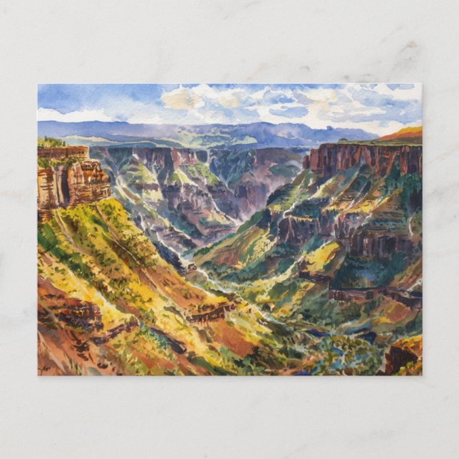Cartão Postal Waimea Canyon State Park, Watercolor Painting (Frente)