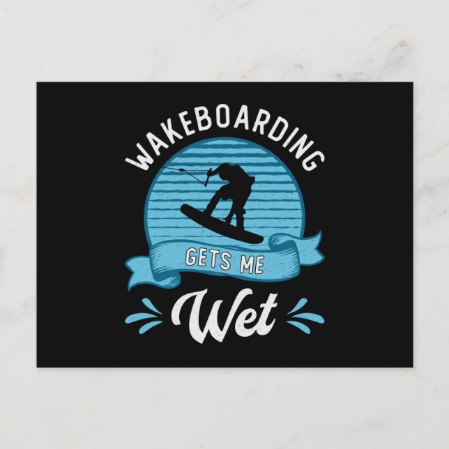 Cartão Postal Wakeboard Me Leva A Wakeboard Wet Wakeboarder (Frente)